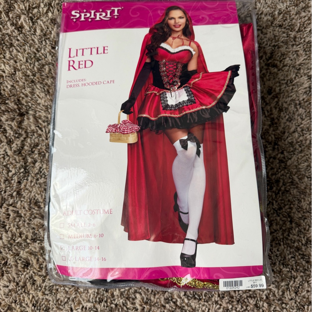 Spirit Little Red Hood Costume in Red and Black